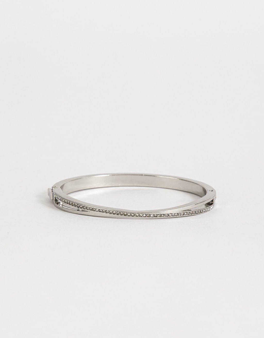 Pulseiras Rígidas Prateada Strass Boho