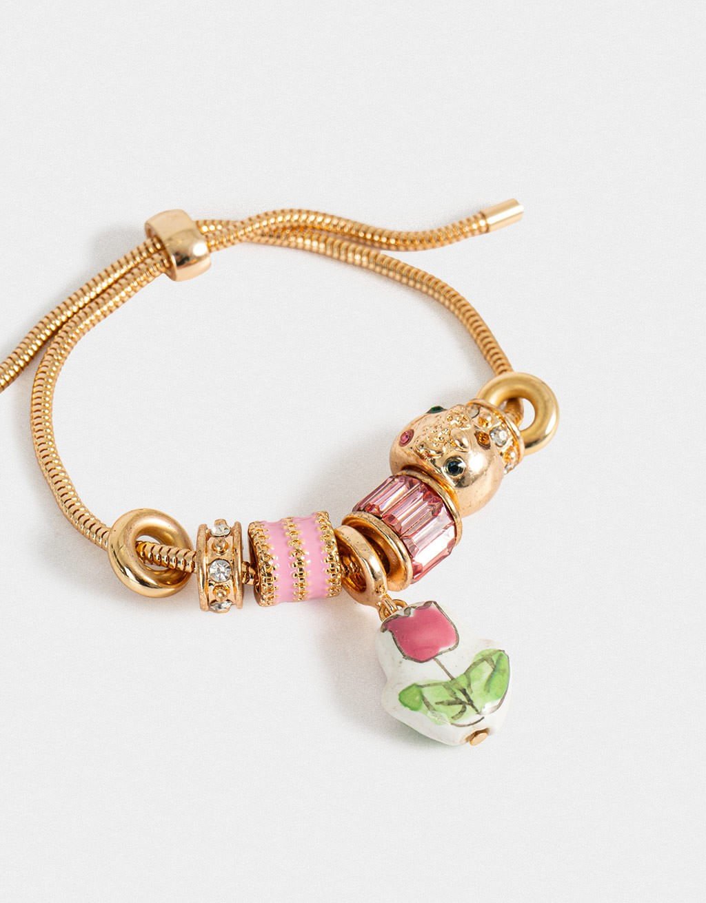 Pulseira Flexível Multicharms Boho Dourado 2