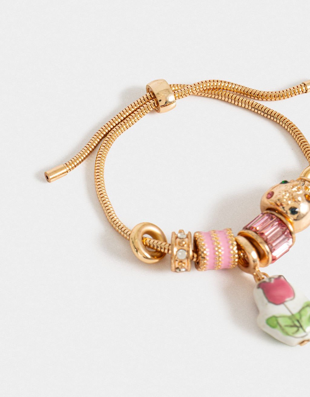 Pulseira Flexível Multicharms Boho Dourado 3