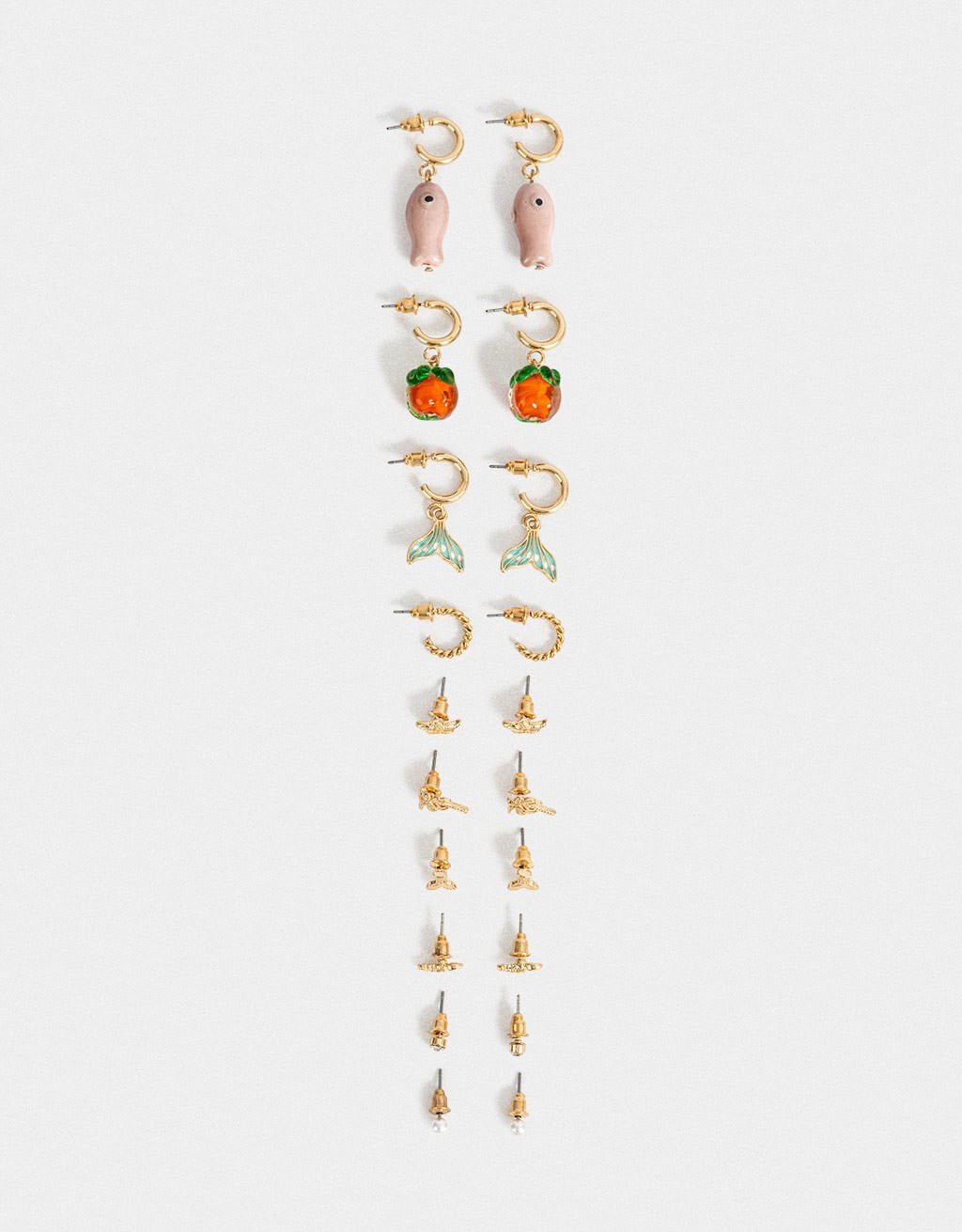 Kit 10 Pares de Brincos Charms Boho