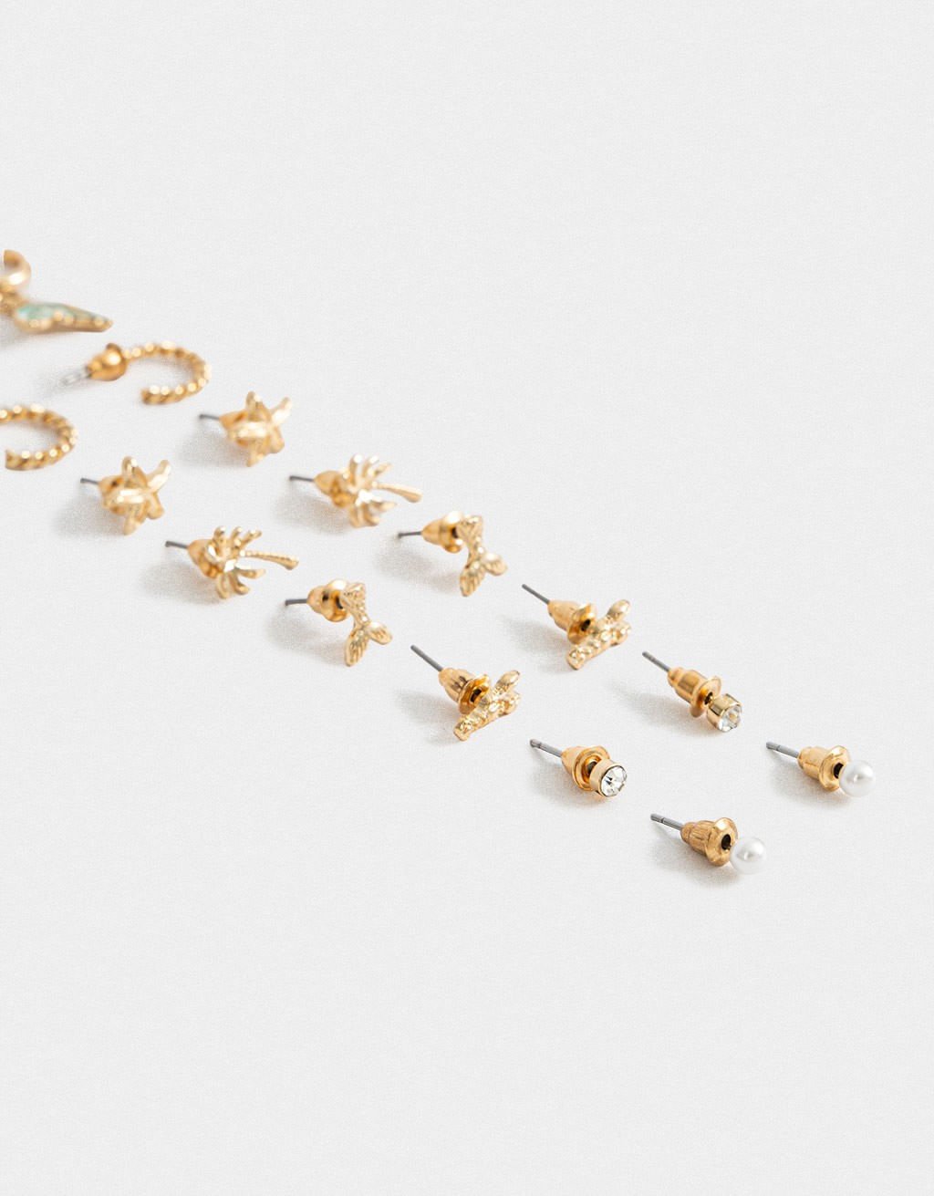 Kit 10 Pares de Brincos Charms Boho Dourado 2