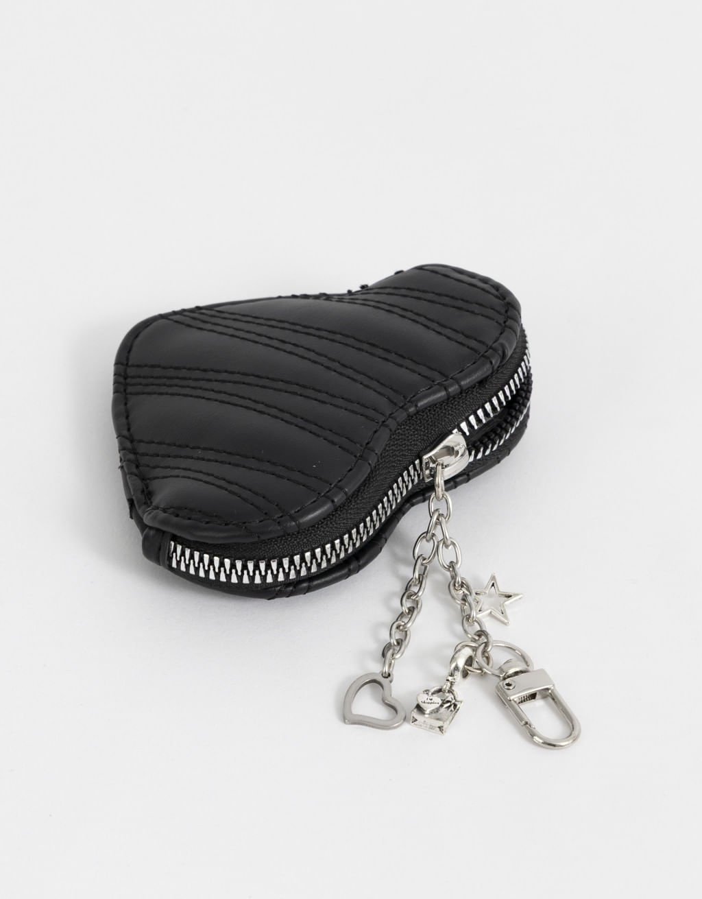 Porta Moedas de Coração Boho Preto 2