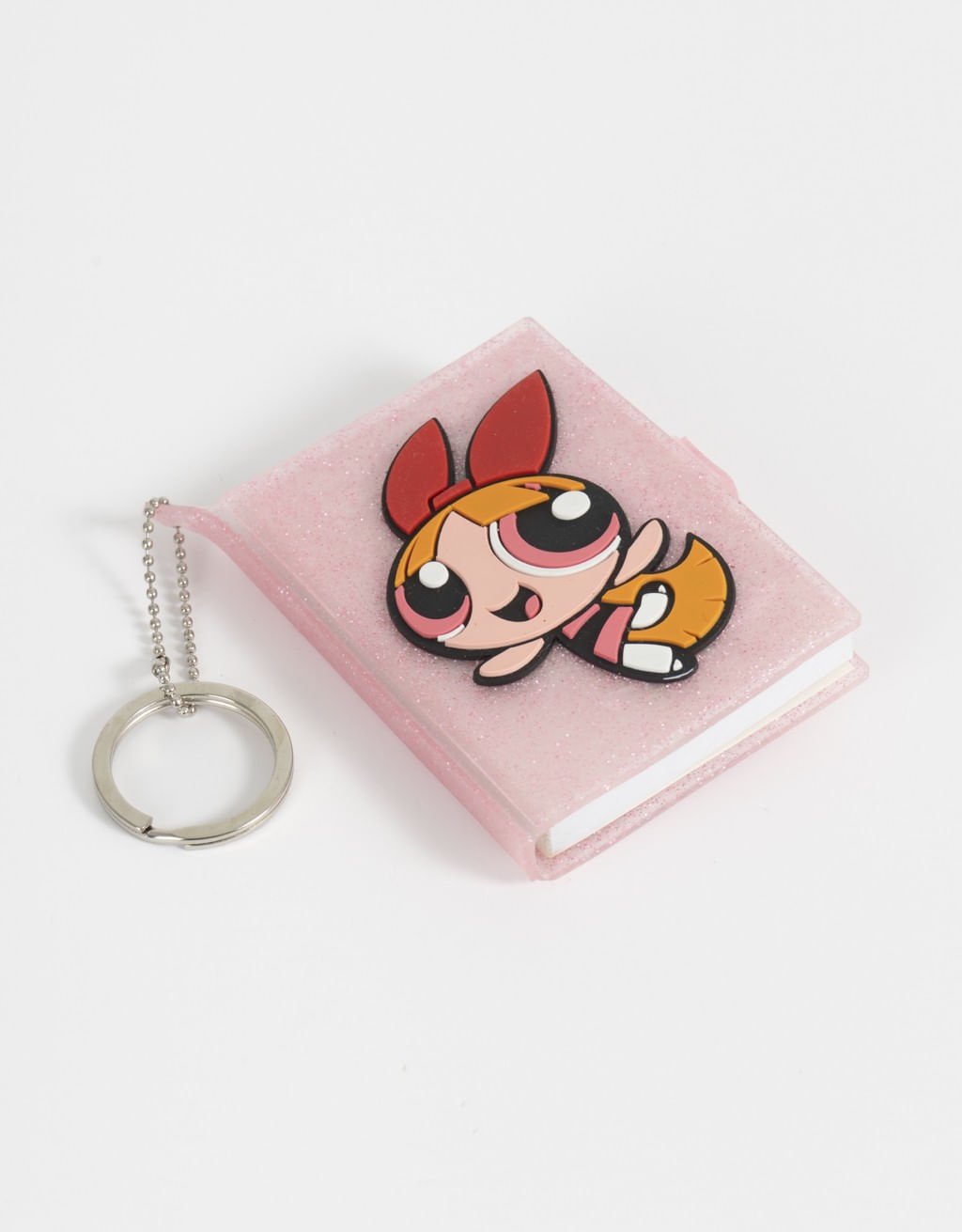Chaveiro Charm Caderno Meninas Superpoderosas Rosa 2