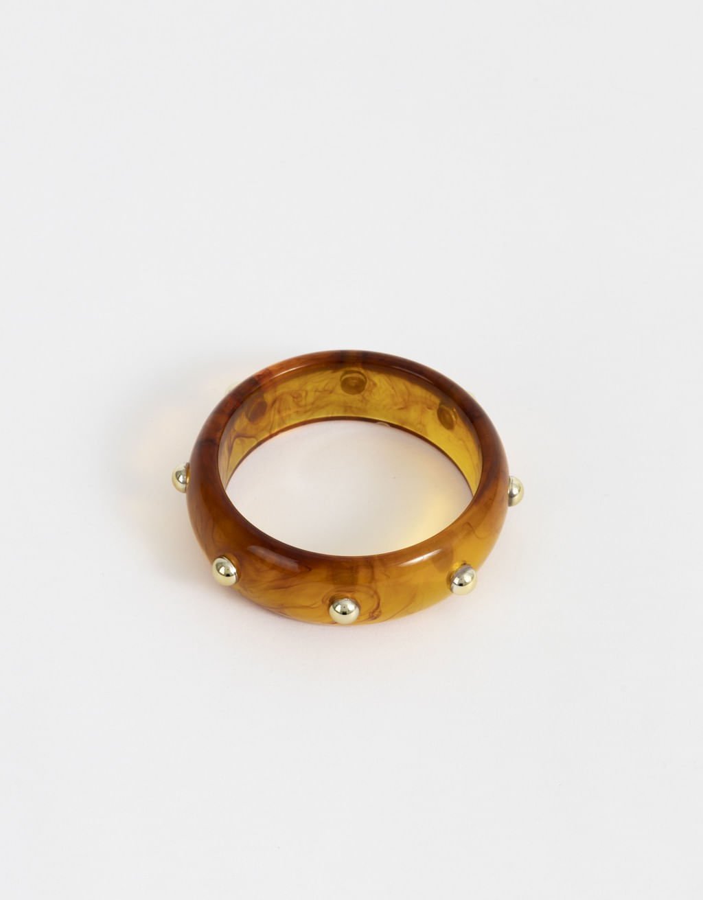 Bracelete Rígido de Resina Boho Marrom 3