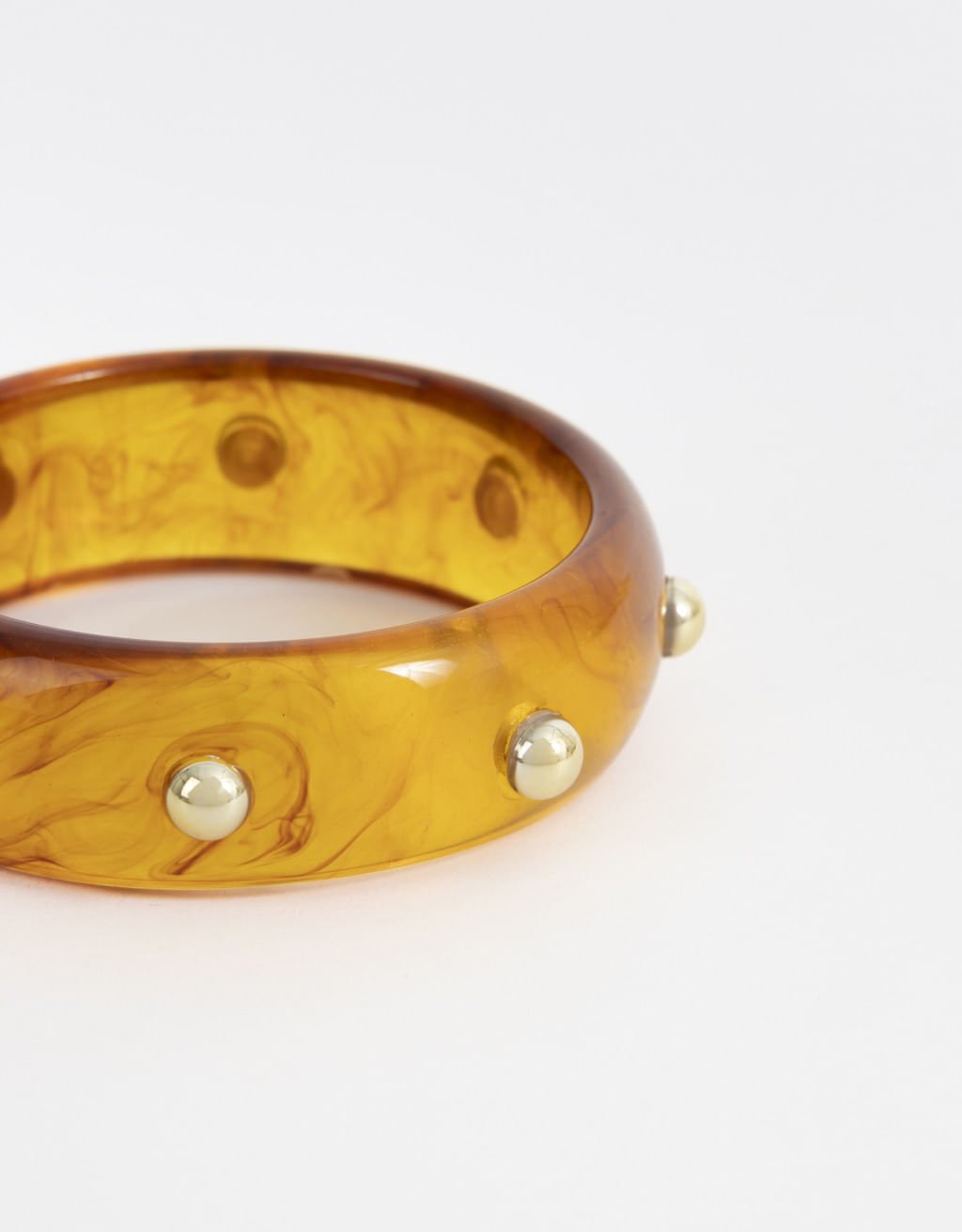 Bracelete Rígido de Resina Boho Marrom 4
