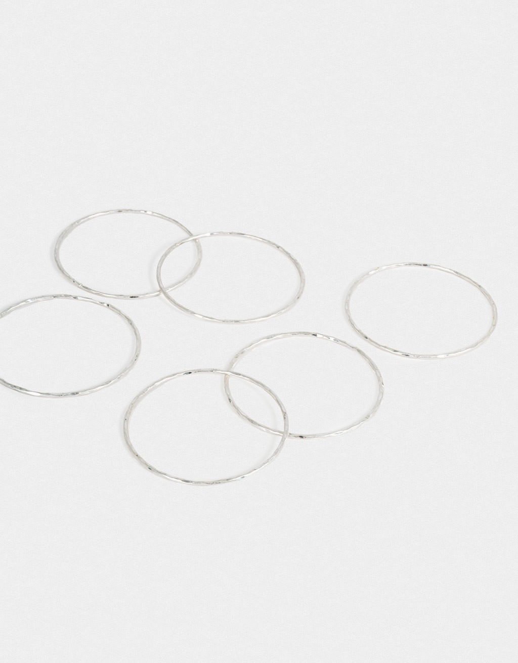 Kit 06 Pulseiras Rígidas Boho Prata 3