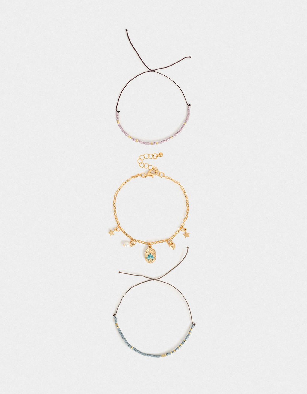 Kit 03 Pulseiras Flexíveis Boho