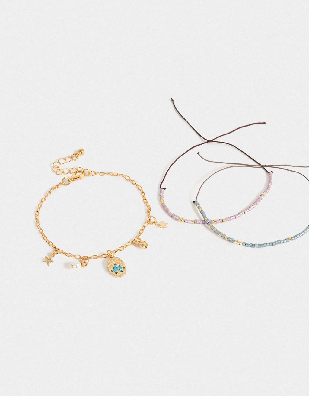 Kit 03 Pulseiras Flexíveis Boho Dourado 2