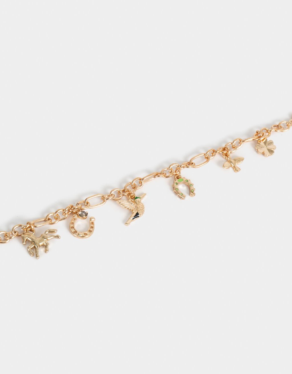 Pulseira Flexível Multicharms Boho Dourado 2