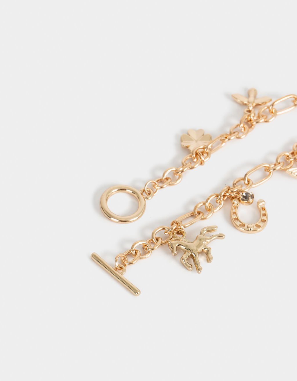 Pulseira Flexível Multicharms Boho Dourado 3