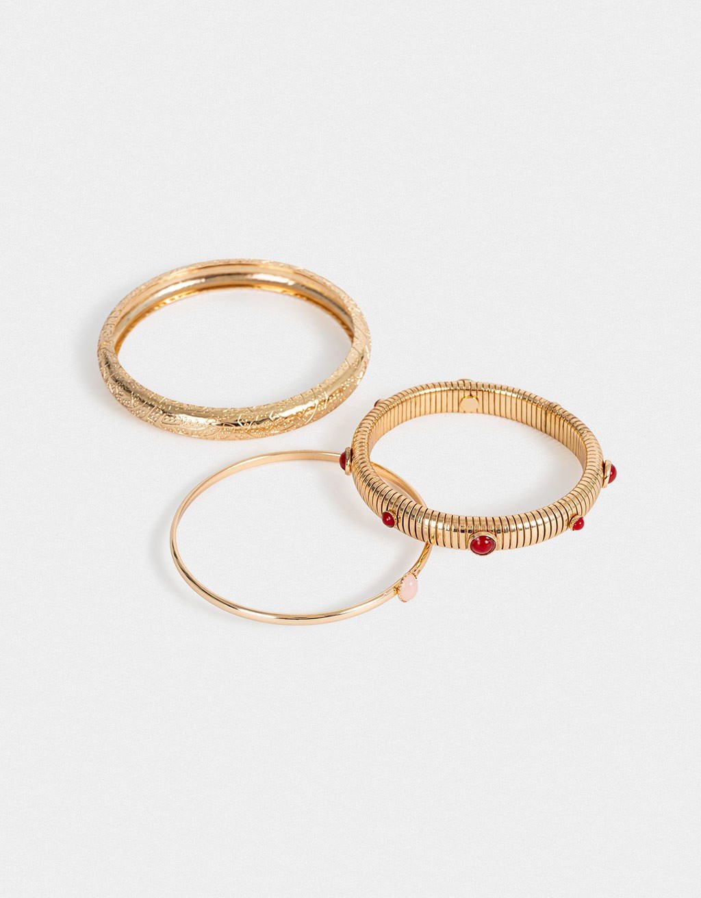 Kit 03 Pulseiras Rígidas Boho Dourado 2
