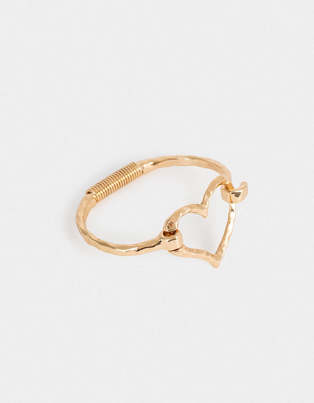 Pulseira Coração Martelado Boho Dourado 2