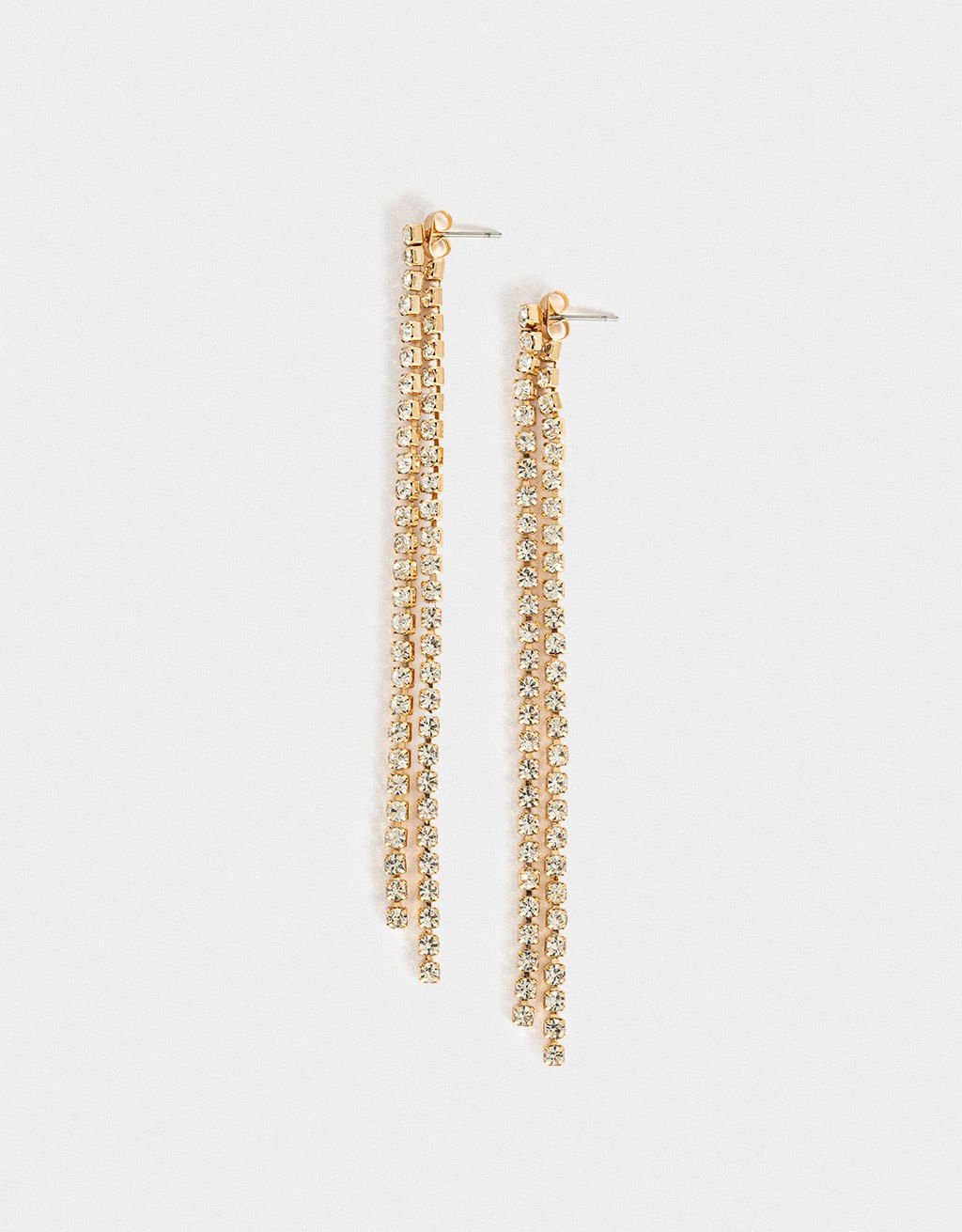 Brinco Longos Pendentes De Strass Basic