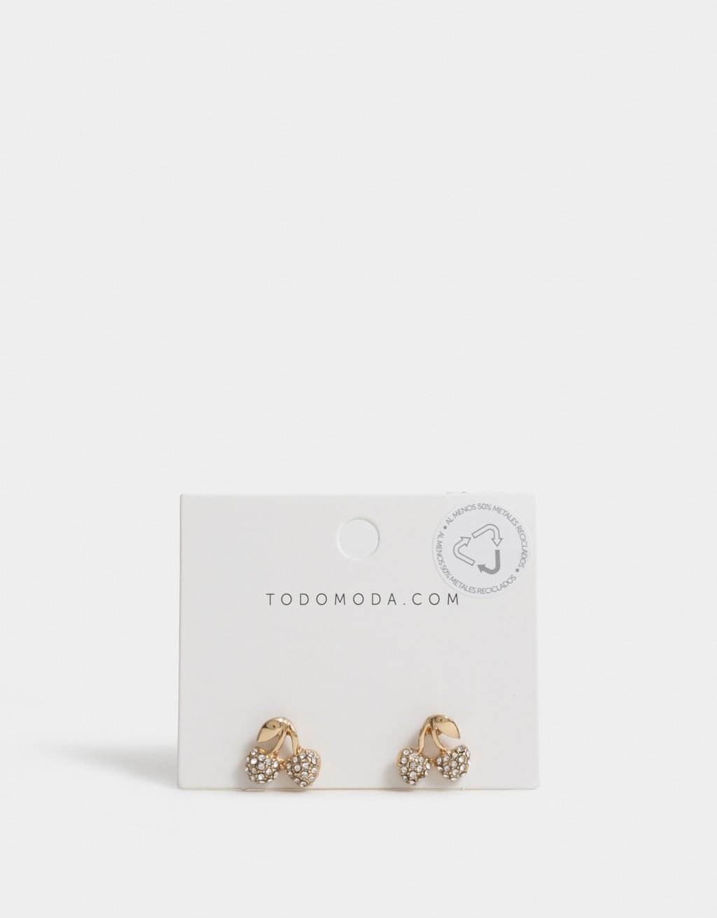 Brincos Cereja Strass Basic Dourado 4