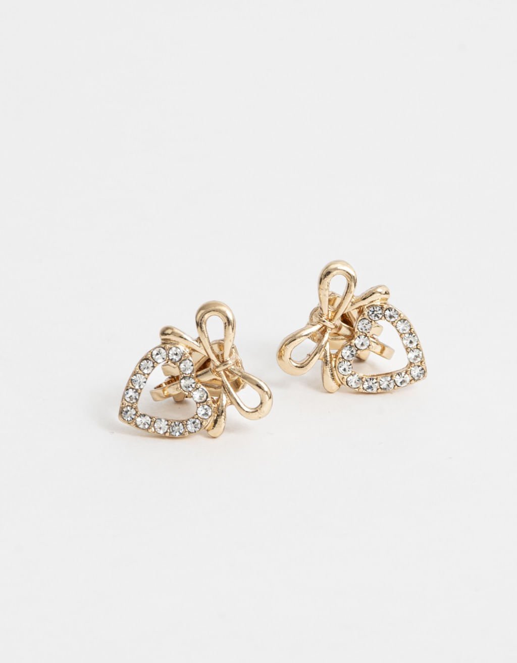 Brincos Com Laço Strass Basic Dourado 2