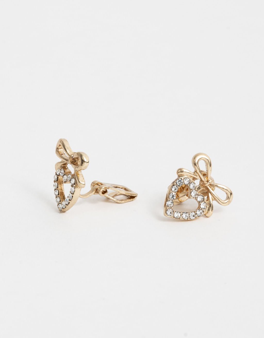 Brincos Com Laço Strass Basic Dourado 3