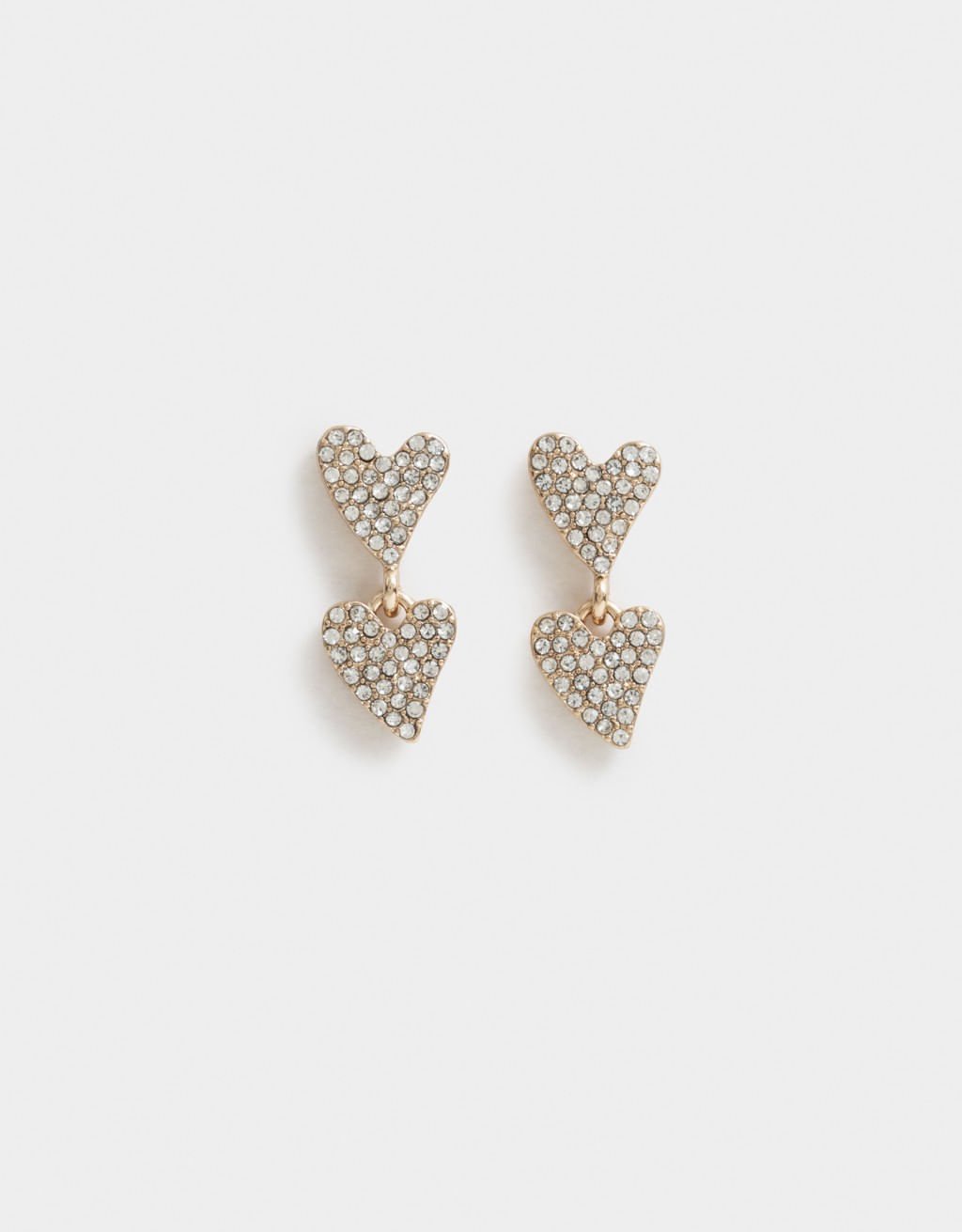 Brincos Curto Coração Com Strass Basic