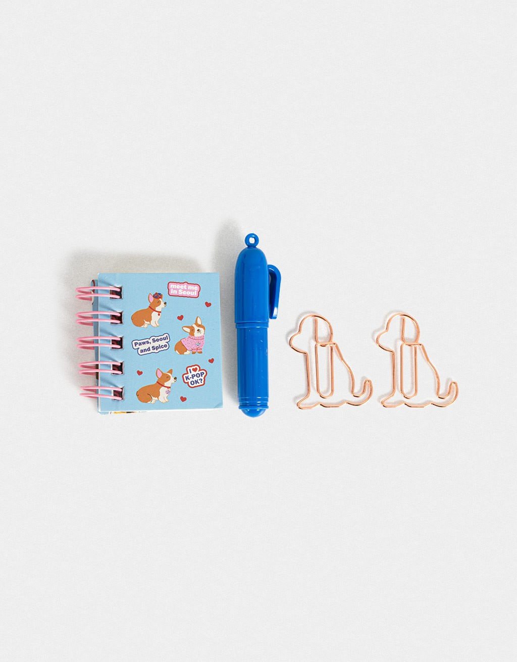 Kit Papelaria Mini Bolsa K-Pop Brit Korean Vibes Rosa 2