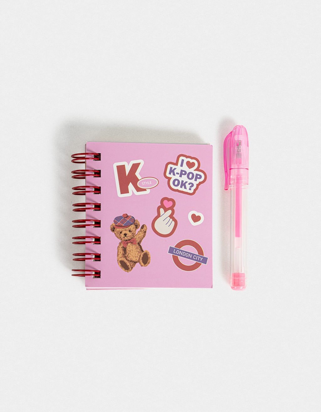 Kit Papelaria Mini Mochila K-Pop Brit Korean Vibes Rosa 6