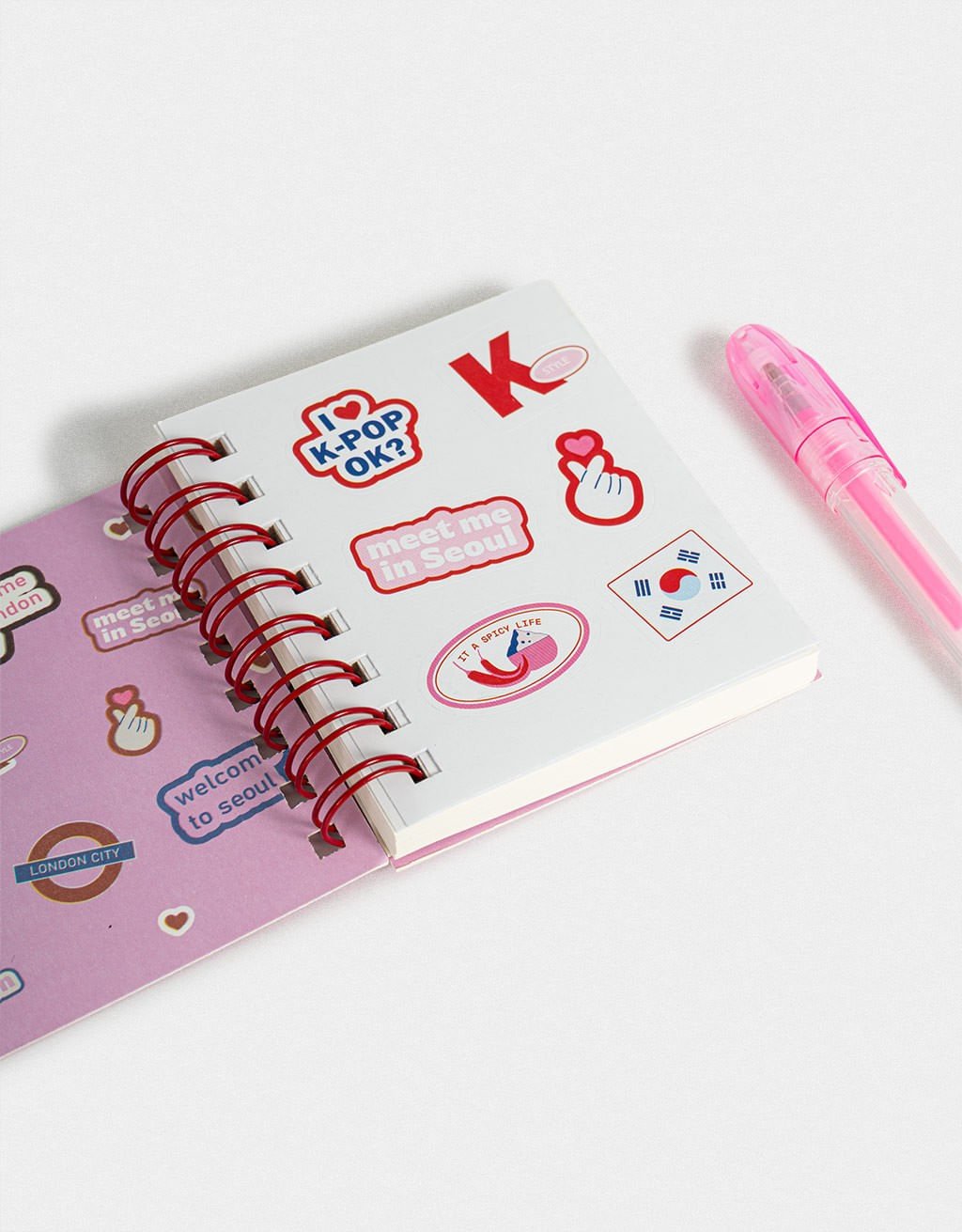 Kit Papelaria Mini Mochila K-Pop Brit Korean Vibes Rosa 7