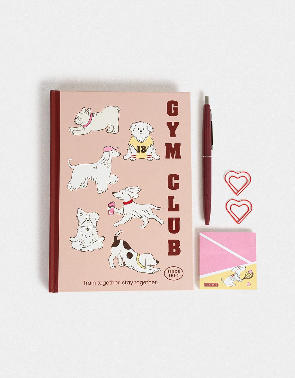 Kit Papelaria Estampado Gym Club Rosa 2
