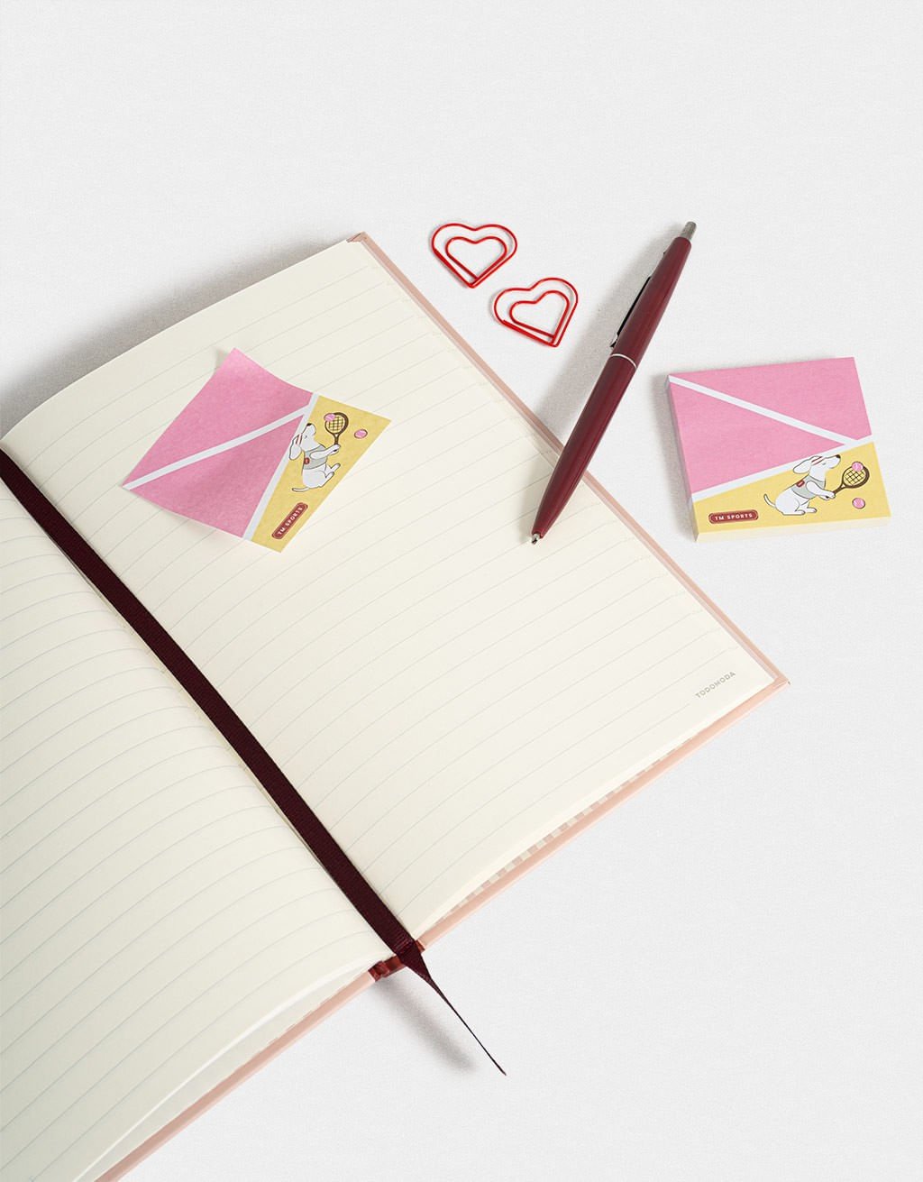 Kit Papelaria Estampado Gym Club Rosa 5