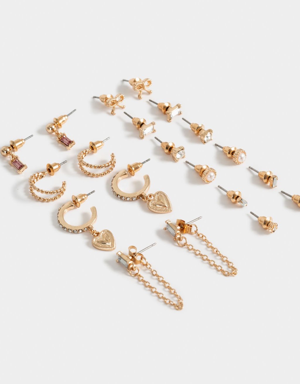 Kit 10 Pares de Brincos Romantico Dourado 2