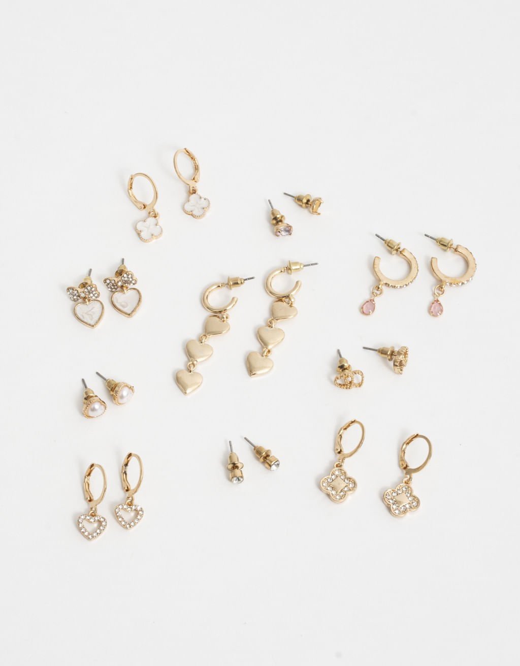 Kit 10 Pares De Brincos Romantico Dourado 3