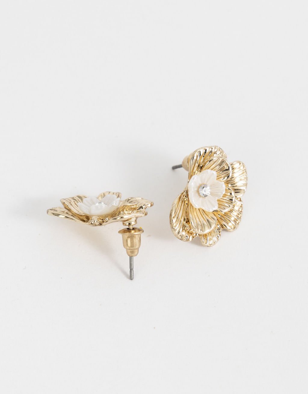 Brinco Florais Strass Cottage Picnic Dourado 2