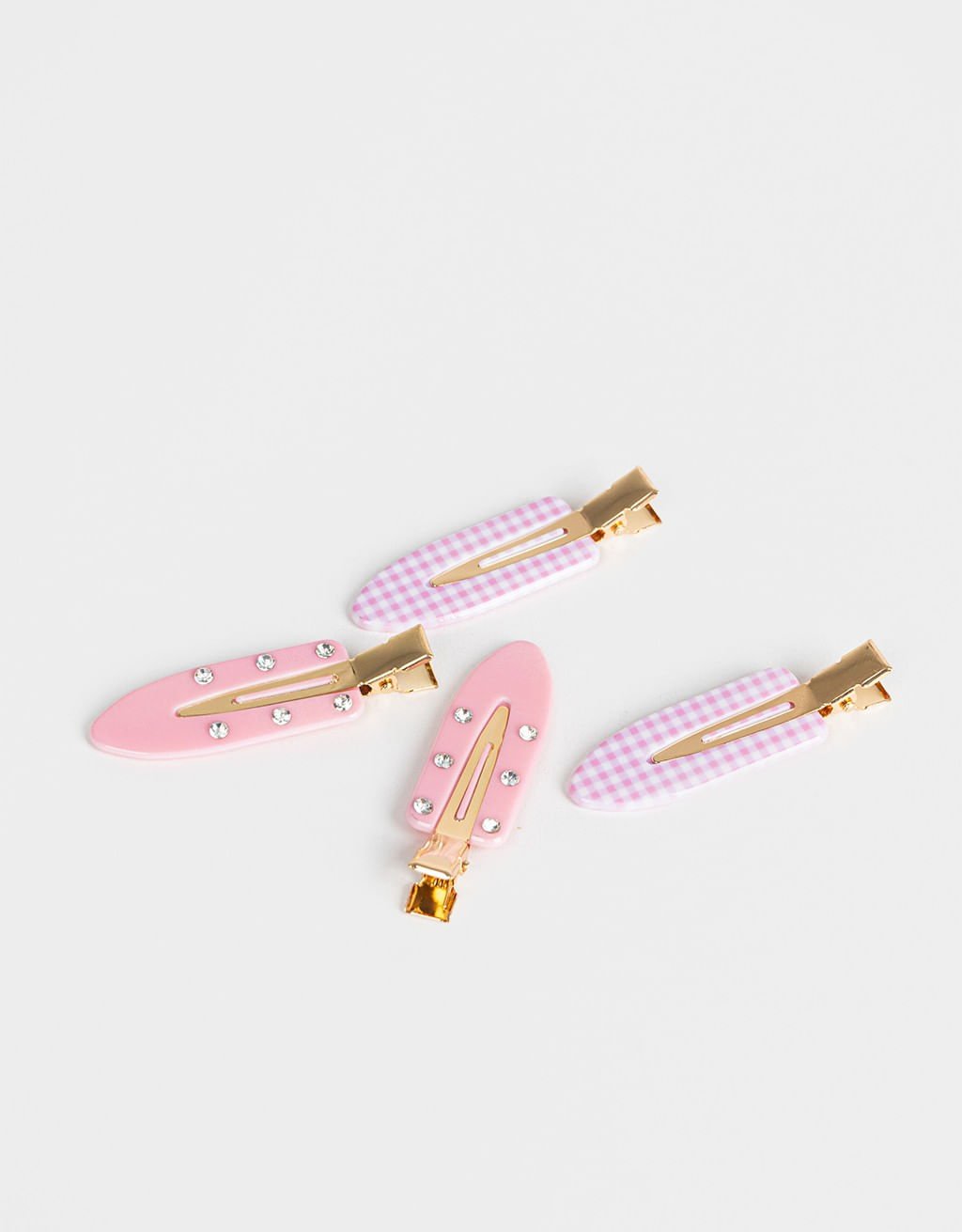 Kit 04 Presilhas de Cabelo Picnic Rosa/Lilás 2