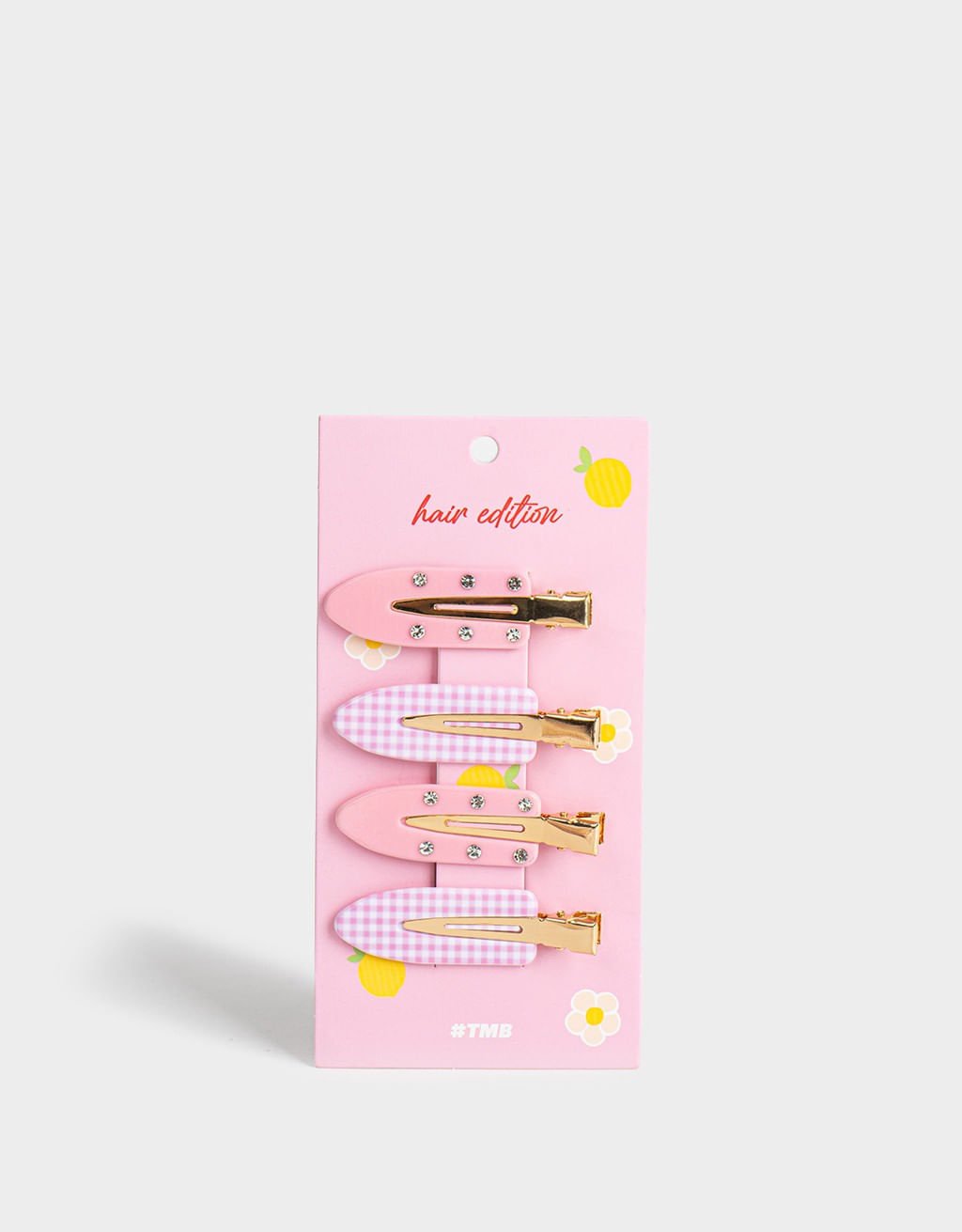 Kit 04 Presilhas de Cabelo Picnic Rosa/Lilás 3