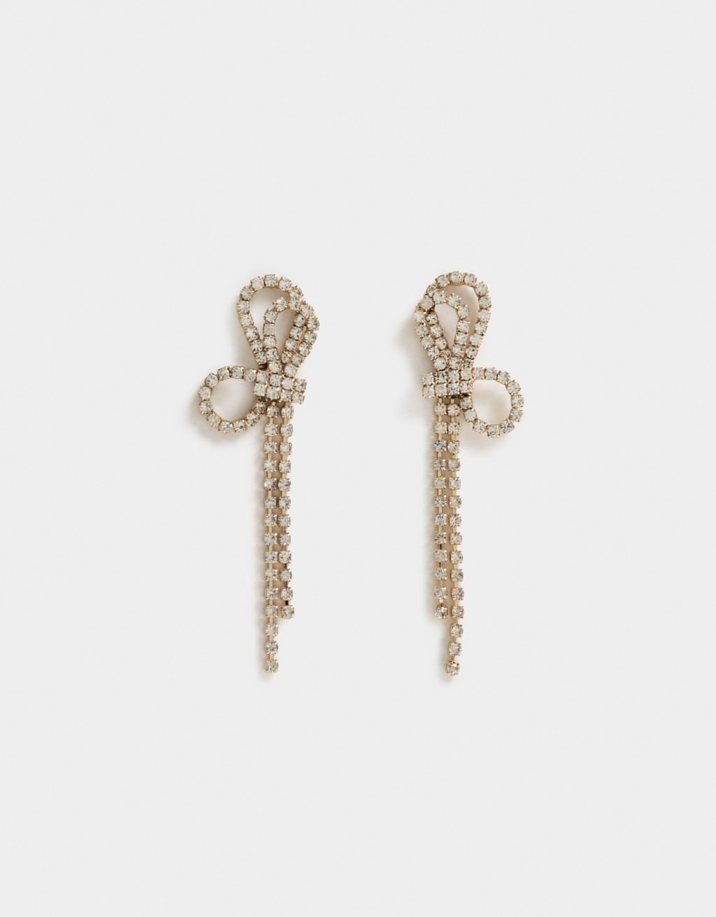 Brincos Longos Pendentes Com Strass Basic