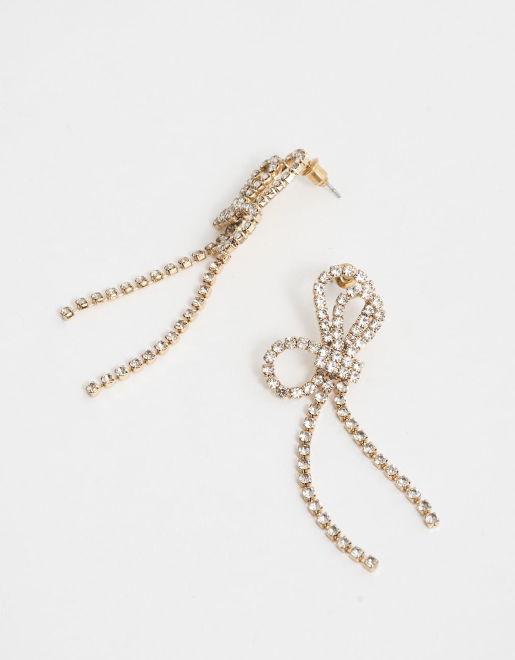 Brincos Longos Pendentes Com Strass Basic Dourado 2