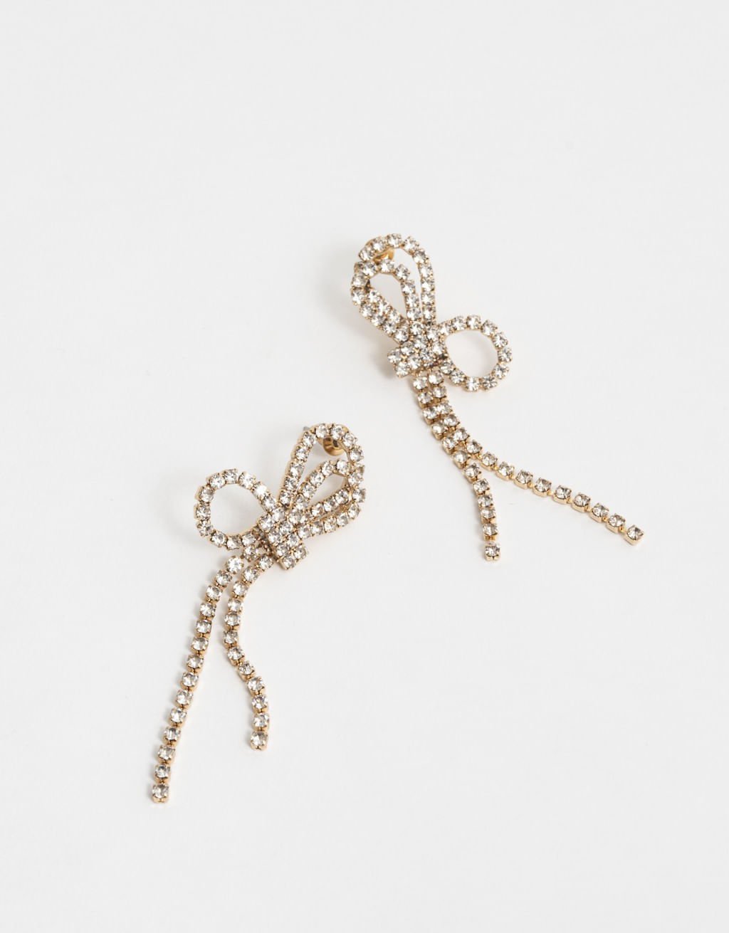 Brincos Longos Pendentes Com Strass Basic Dourado 3