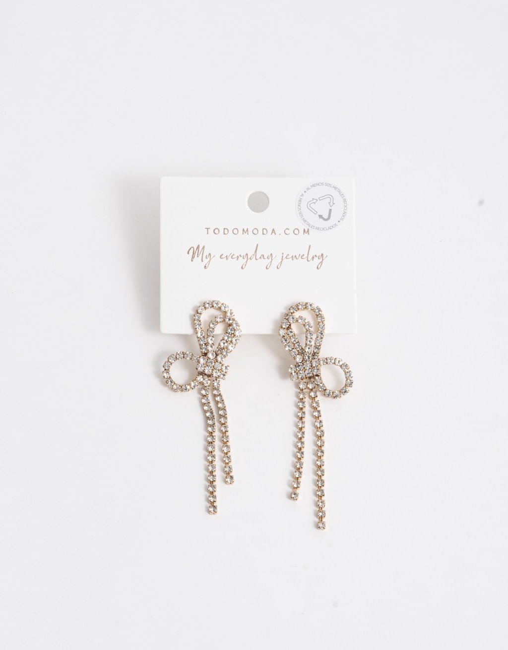 Brincos Longos Pendentes Com Strass Basic Dourado 4