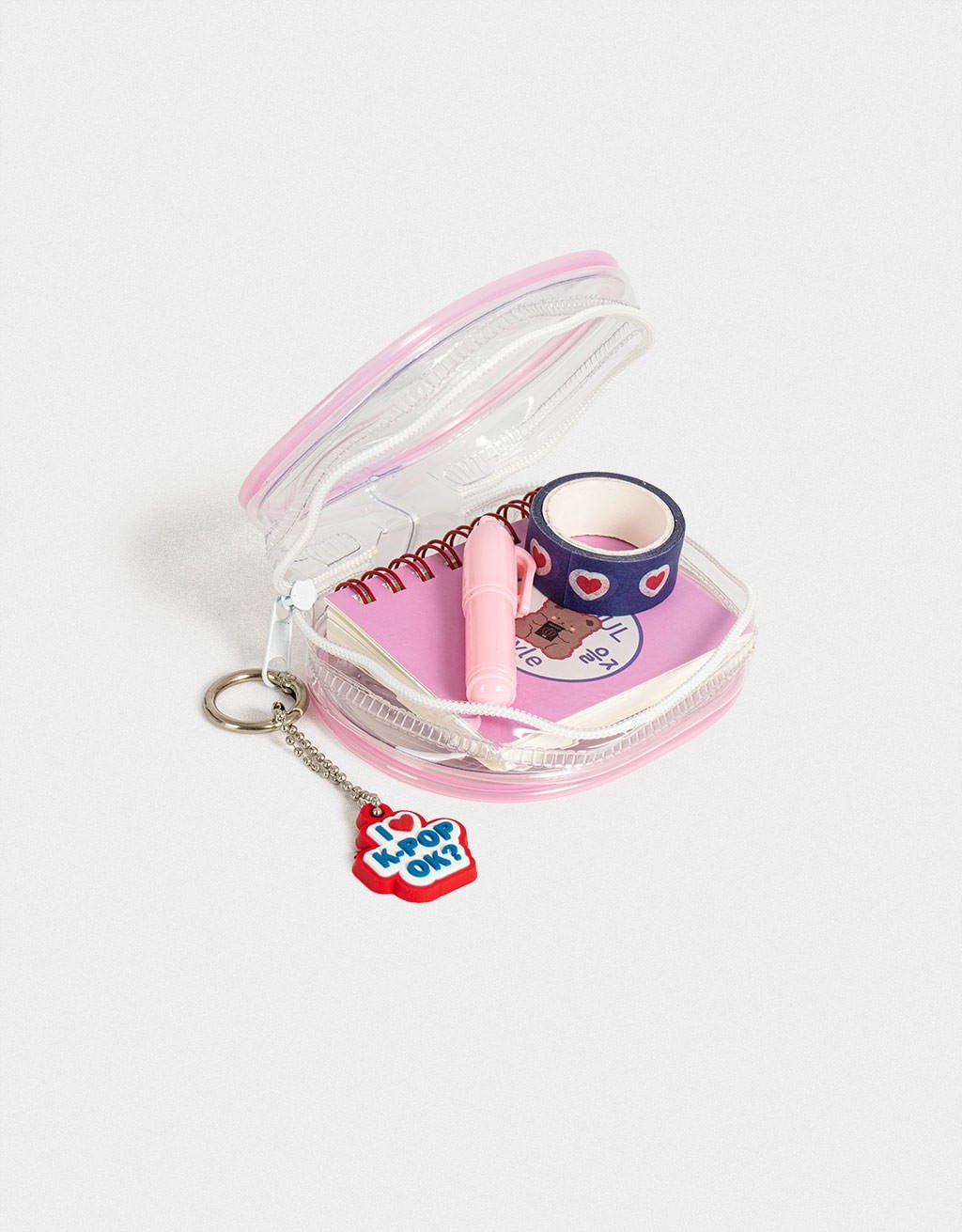 Kit Papelaria Mini Pouch K-Pop Brit Korean Vibes Rosa 4