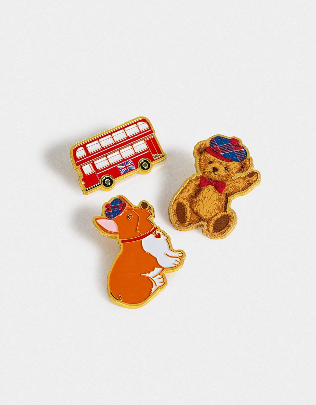Kit 03 Pins Brit Korean Vibes Multicores 3