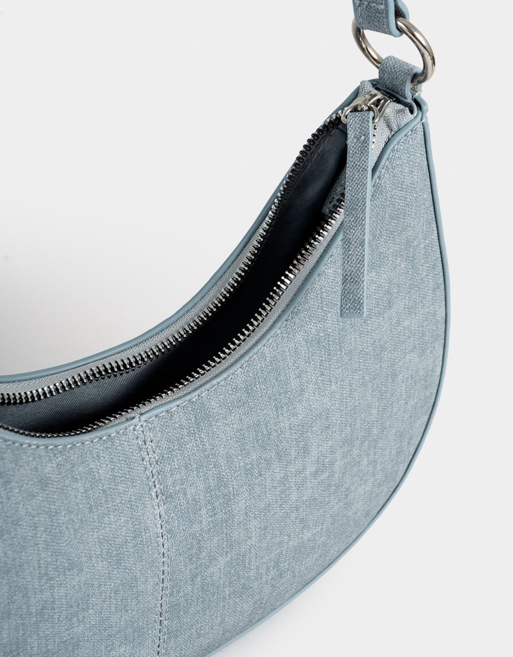 Bolsa Crossbody Baguete Jeans Fresh Market Azul 4