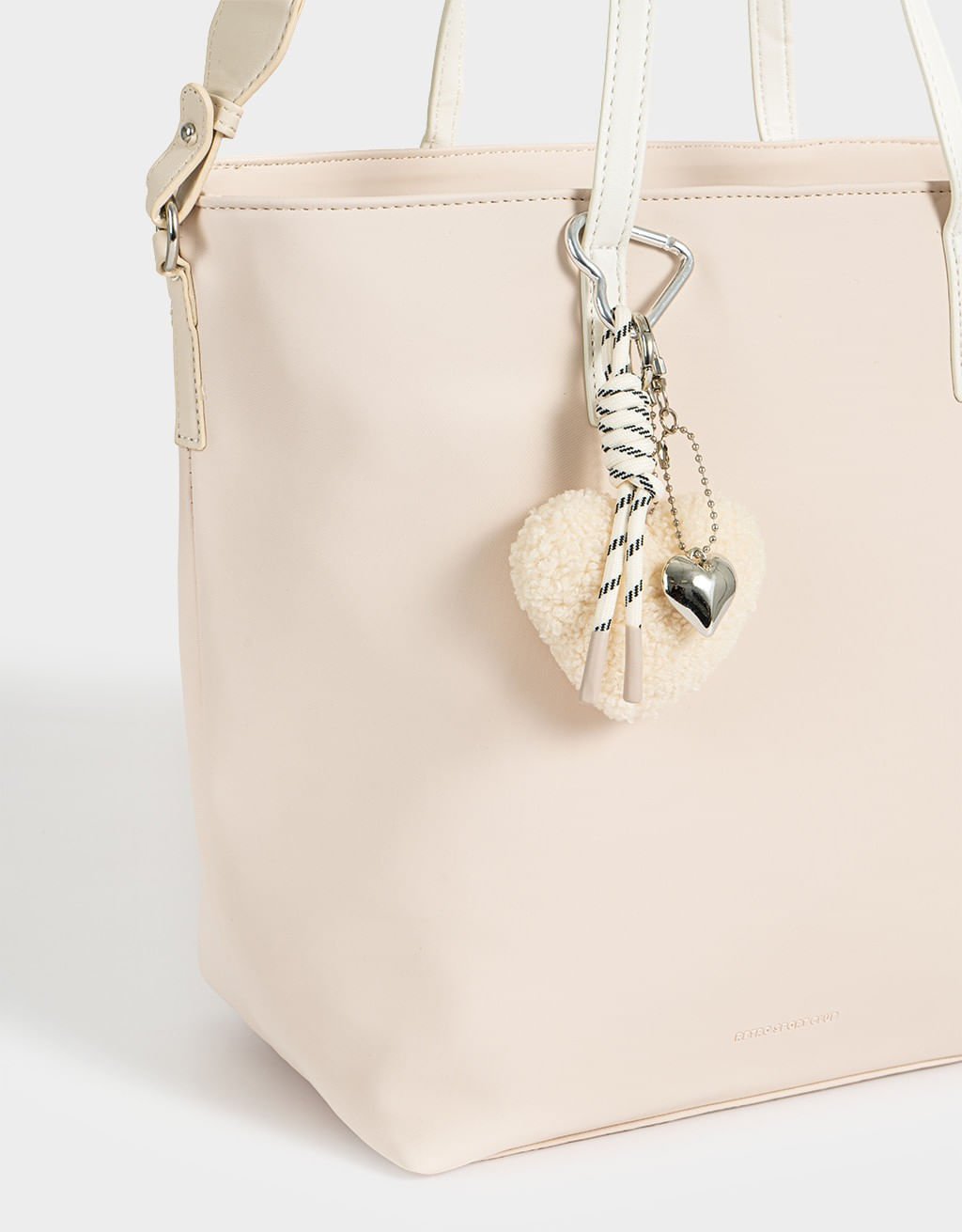 Bolsa Shopper Esportiva Charm Retrô Club Bege 3