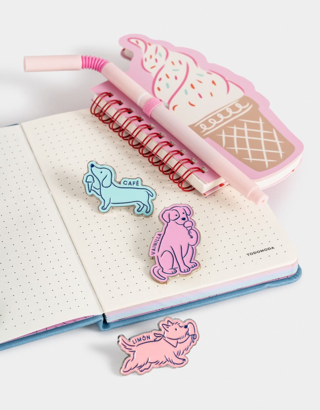 Bloco de Notas Espiral Sorvete Gelato Club Rosa 2
