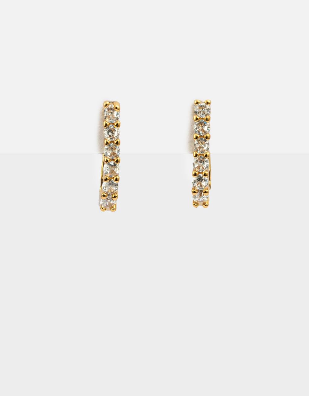 Argola Folheada a Ouro com Zircônia Cúbica Premium