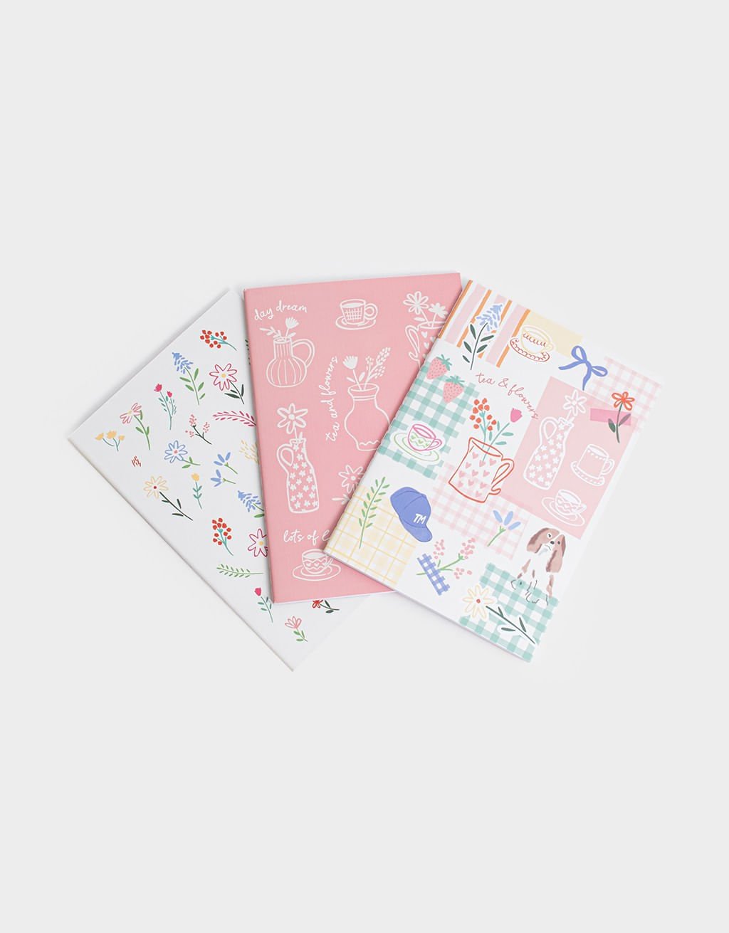 Kit 03 Cadernos A6 Estampados Sweeter With You Branco/Rosa 2