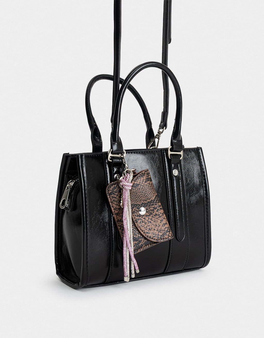 Bolsa City Corino Charms Hothouse Sunset Preto 3