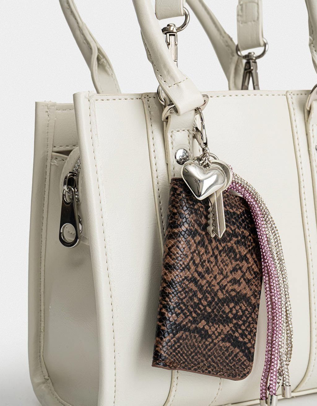 Bolsa City Corino Charms Hothouse Sunset Branco 4