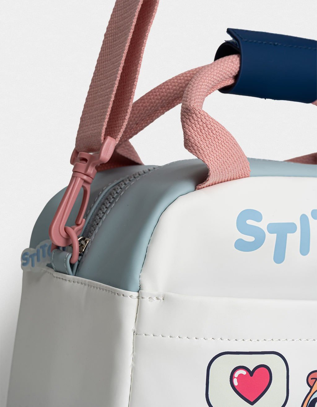 Bolsa Corino Colorblock Estampada Stitch Capybara Branco 3