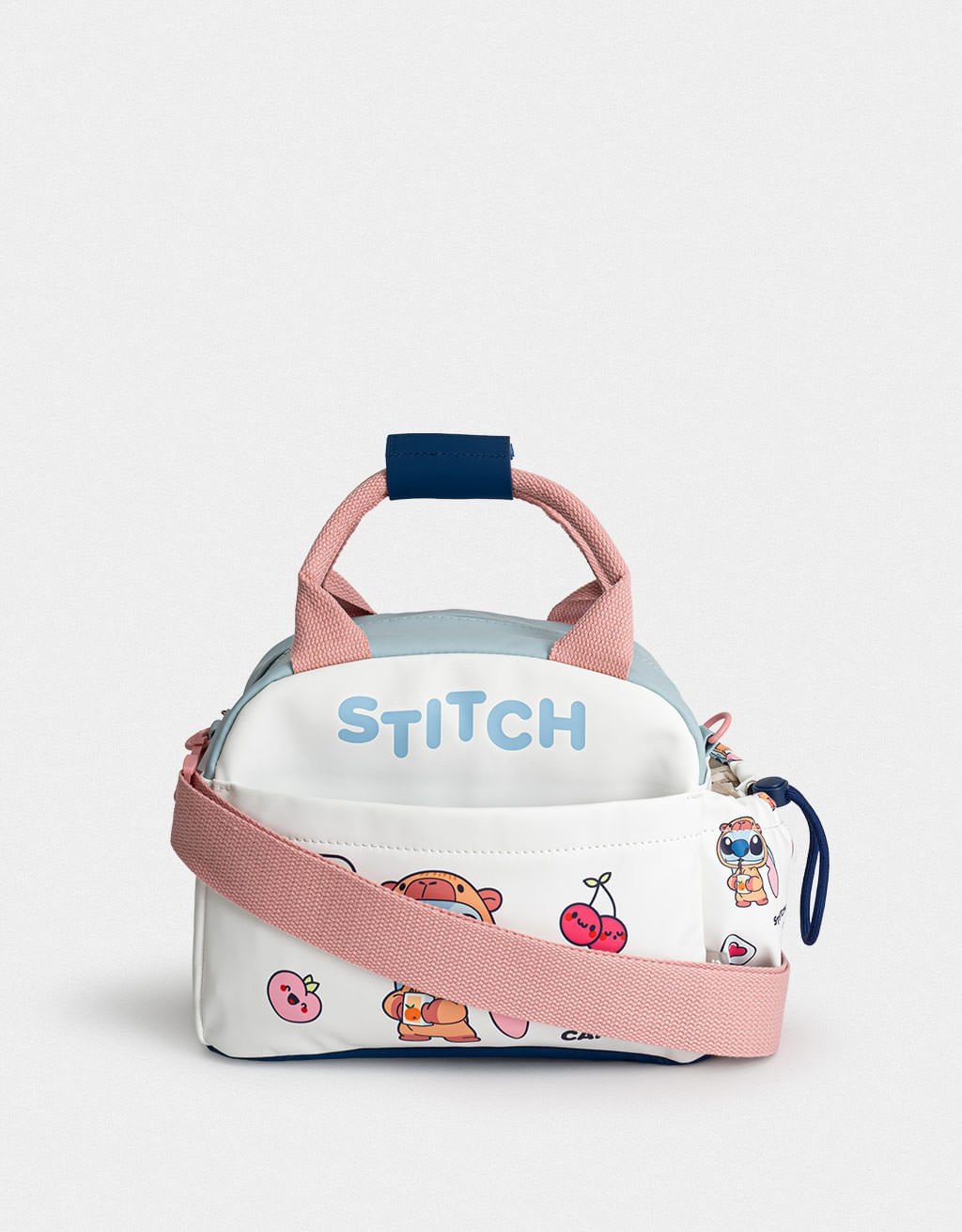 Bolsa Corino Colorblock Estampada Stitch Capybara Branco 4