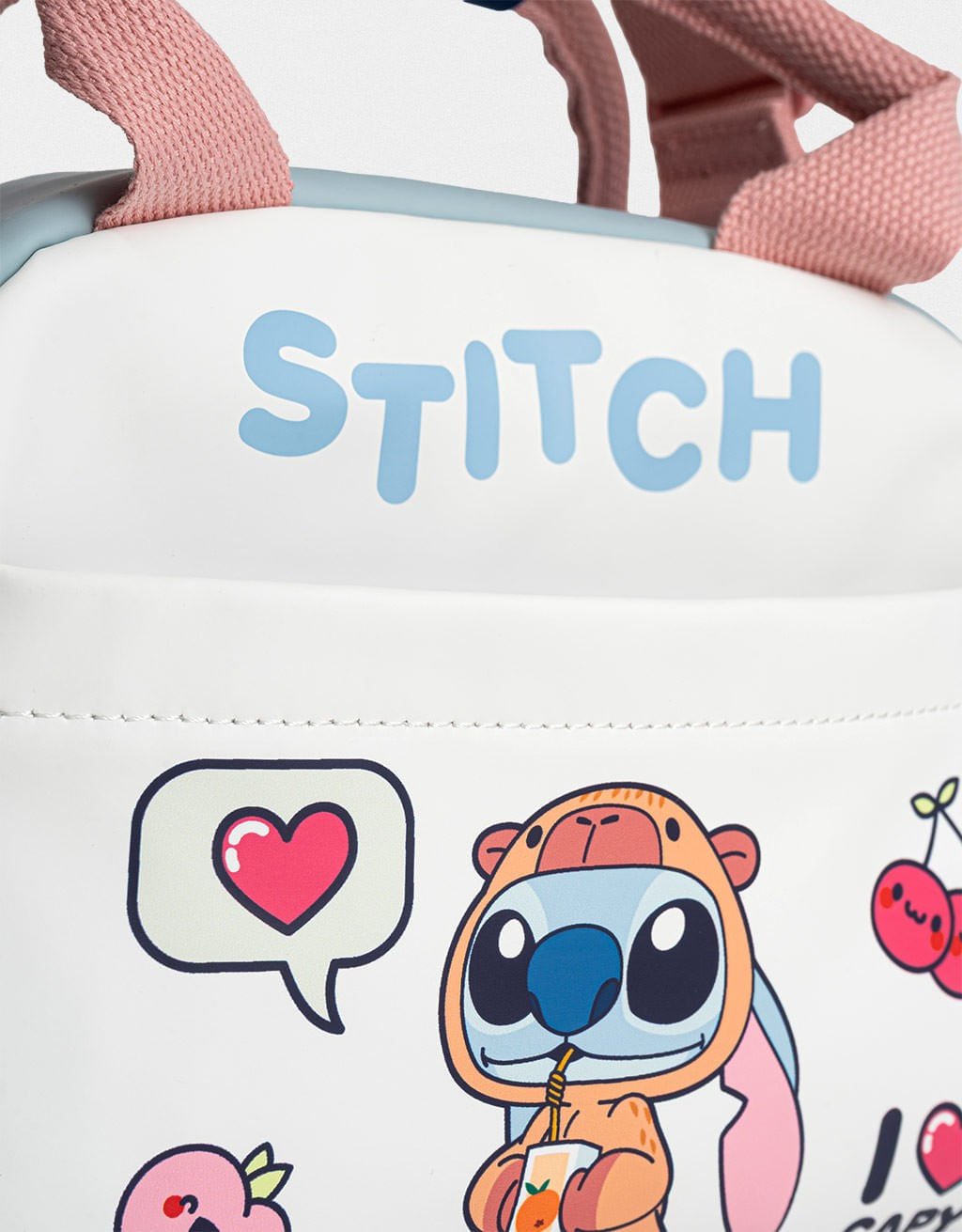 Bolsa Corino Colorblock Estampada Stitch Capybara Branco 5