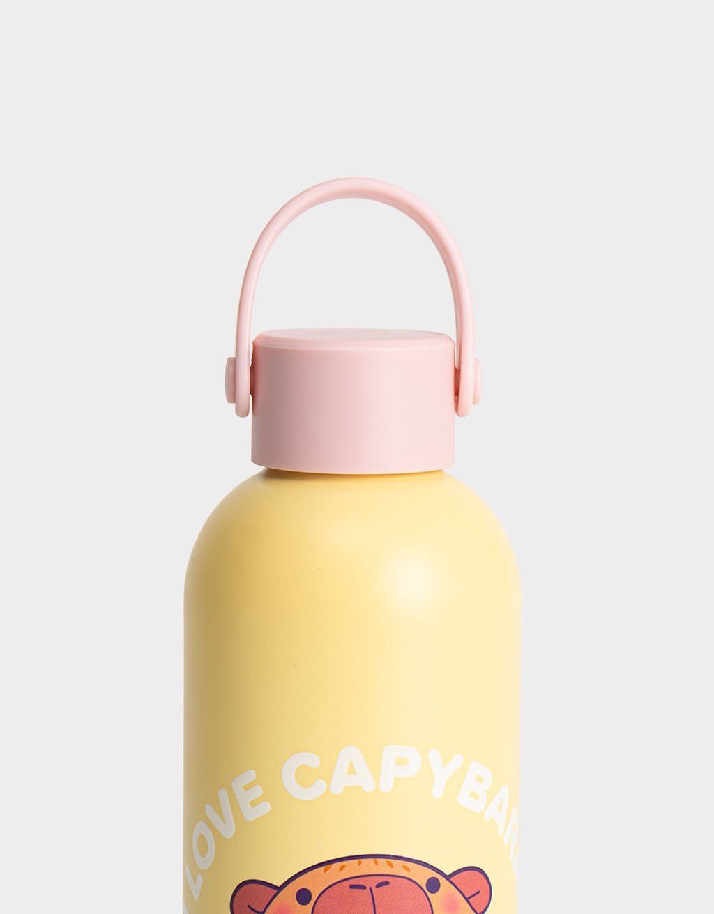 Garrafa Aço Estampada Stitch Capybara Amarelo 2