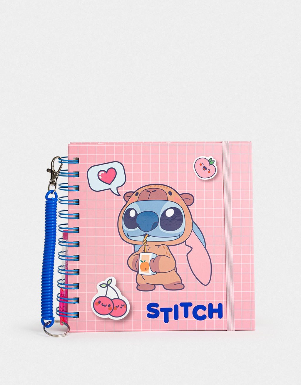 Caderno Quadrado Espiral Com Caneta Stitch Capybara