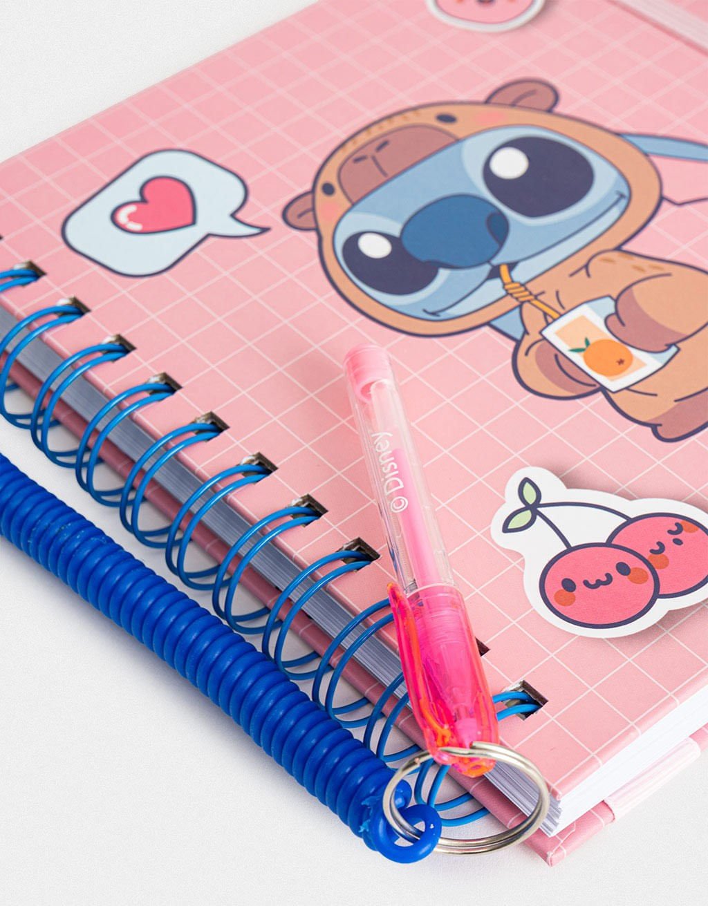 Caderno Quadrado Espiral Com Caneta Stitch Capybara Rosa 6